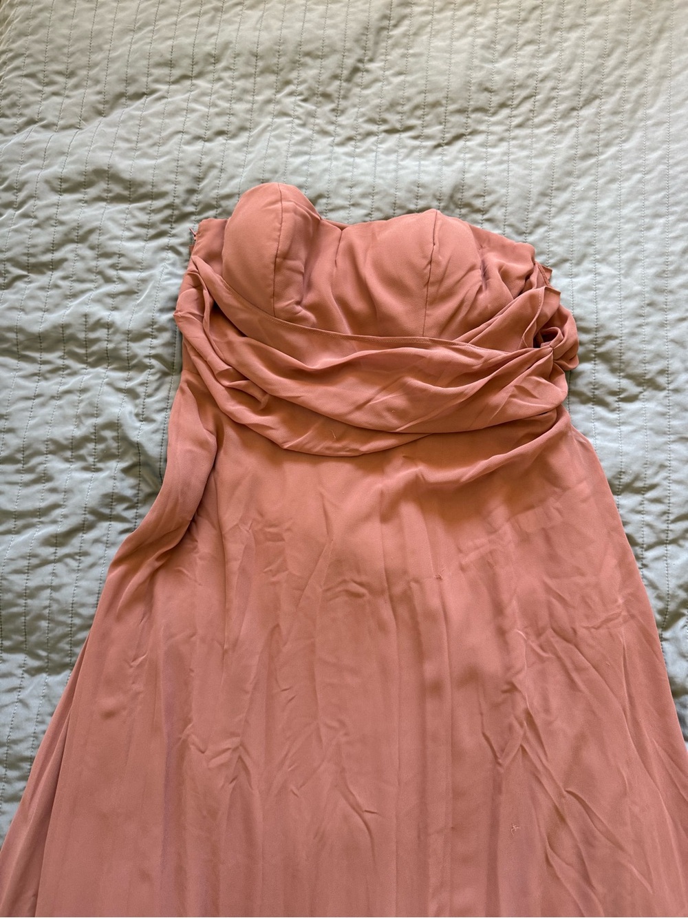 Strapless Chiffon Gown in Dusty Rose